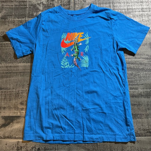Nike Blue Tee with Orange and Green Accents - Picture 1 of 3